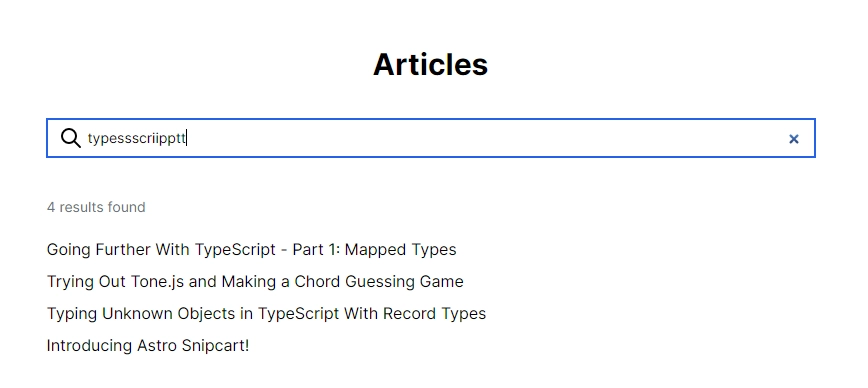 Approximate string matching being used as the basis for a search component