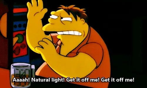 Average Dark Mode fanatics reaction to sunlight Average Dark Mode fanatic reaction to sunlight